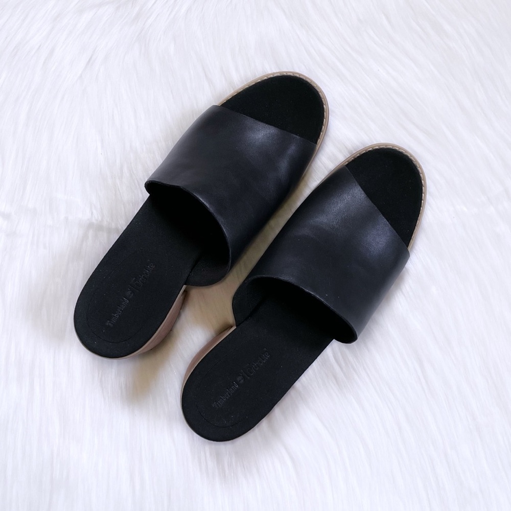 Timberland Laguna Shore Black Leather Mule Sandals - Picture 2 of 8